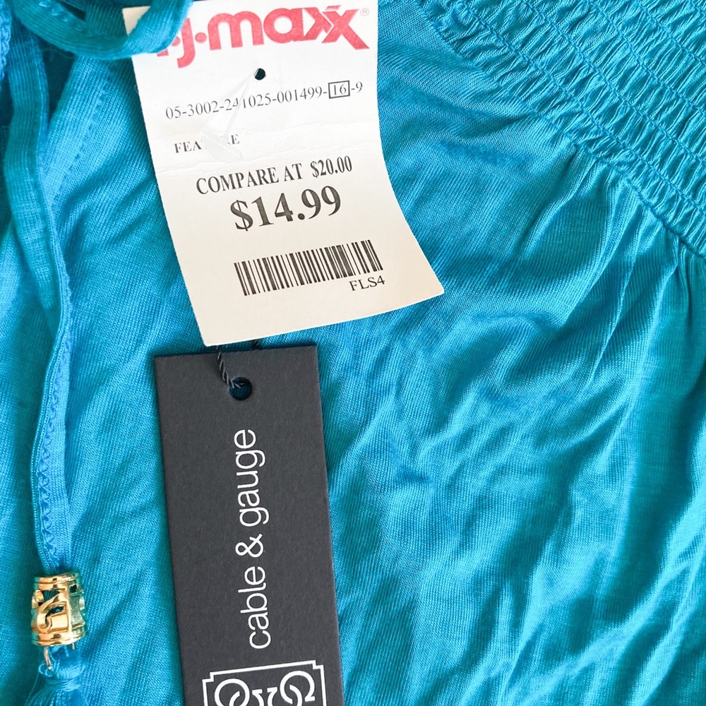 Cable & Gauge TJ Maxx Teal Short Sleeve Shirt